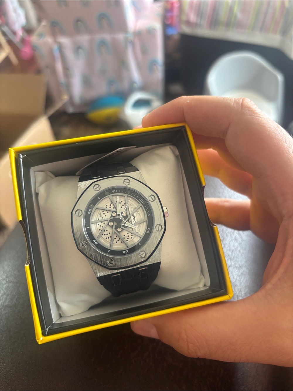 Invicta Silver and Black Men's Sport Watch